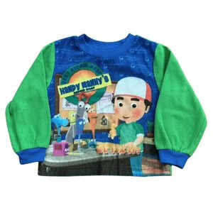 Vintage Y2K Disney Handy Manny Long Sleeve Fleece Tee Size 24M